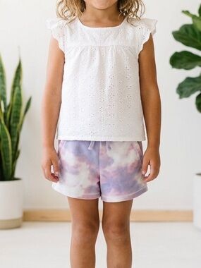 32 Cool Purple Tie Dye Girls Shorts XS 5/6